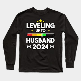 Leveling Up To Husband Loading Promoted to Husband Est 2024 Long Sleeve T-Shirt